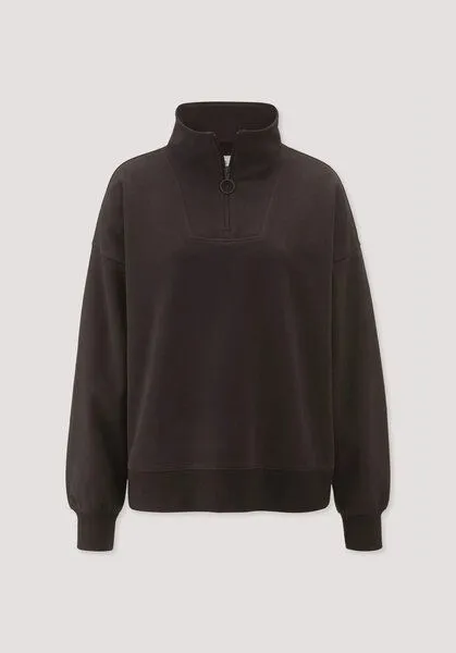 hessnatur hessnatur Troyer-Sweatshirt Oversize aus Bio-Baumwolle mit recycelter Baumwolle, Espresso, – Produktbild 4 von 4