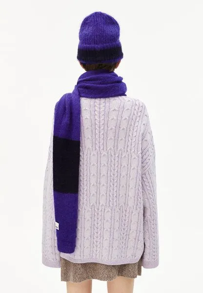 ARMEDANGELS ARMEDANGELS SAABE STRIPED UN-WASTED Unisex Schal aus Alpaca-Woll Mix, Indigo lilac-night sky, – Produktbild 2 von 4