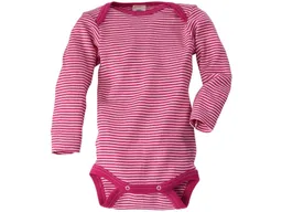 Cosilana Cosilana Baby Body Langarm Wolle Seide pink-geringelt Gr.86/92 – Produktbild 1 von 1