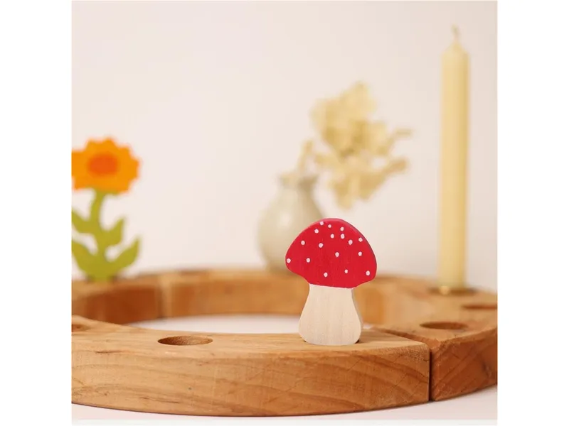 Grimms Grimms Fliegenpilz Steckfigur aus Lindenholz, bunt lasiert Höhe 5 cm, Natur, rot, mehrfarbig, – Produktbild 2 von 2