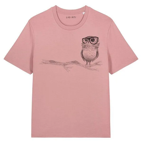 LIGARTI LIGARTI T-shirt - Brilleneule, Altrosa, – Produktbild 1 von 4