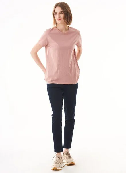 ORGANICATION ORGANICATION Damen Basic T-Shirt aus Bio-Baumwolle, Rosa(misty rose), – Produktbild 2 von 4