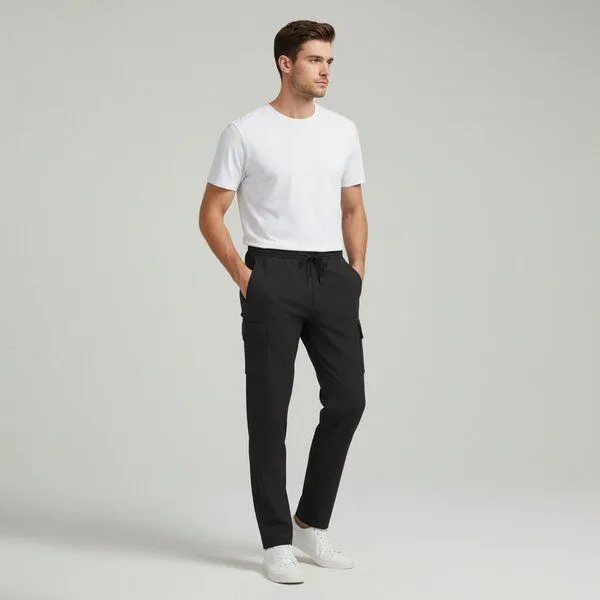 YTWOO YTWOO Streetwear Cargohose für Herren, Schwarz, – Produktbild 1 von 3