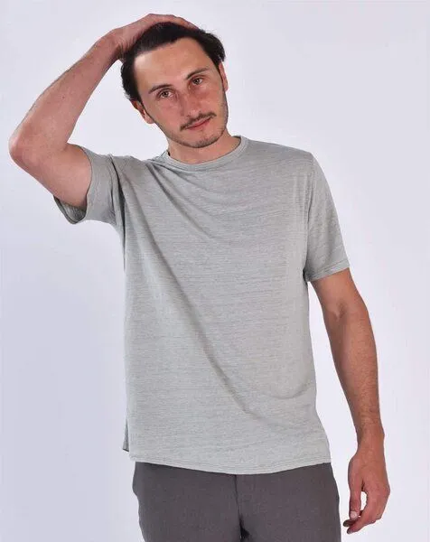 Aatise Aatise Zokka Herren T-Shirt aus 100% Leinen, Grau, – Produktbild 1 von 4