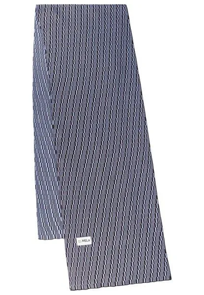 MELA MELA Jacquard Strick Schal Style ASMEE aus 100% Bio-Baumwolle, Dunkelbraune linien, – Produktbild 1 von 4
