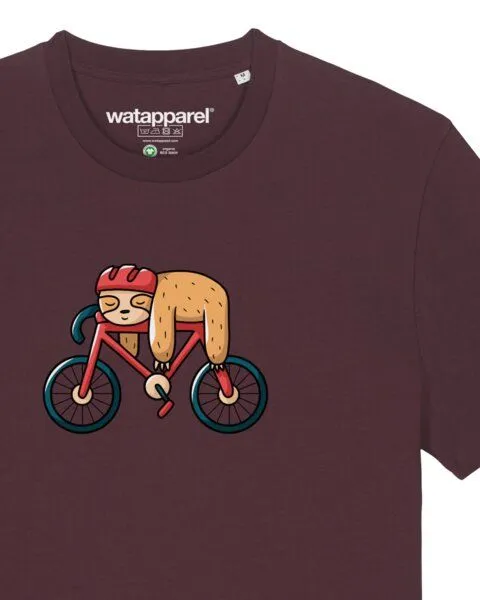 watapparel watapparel T-Shirt Unisex Sloth, Red brown, – Produktbild 3 von 3
