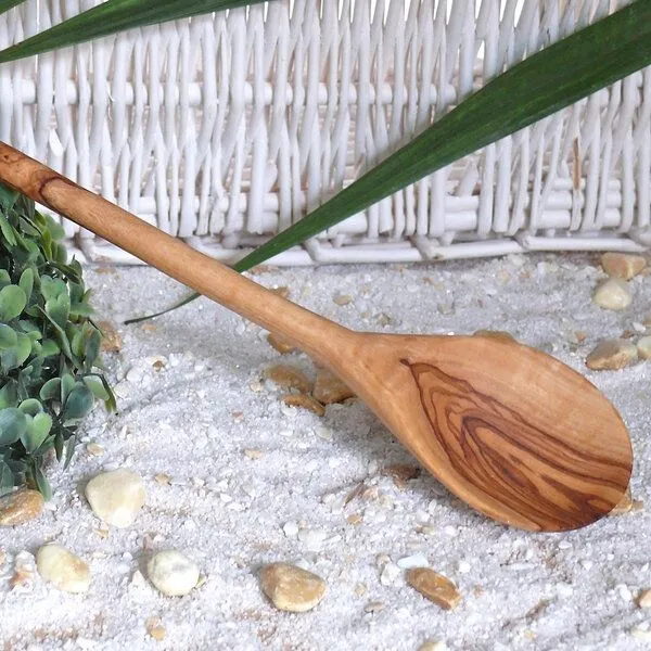 Olivenholz erleben Olivenholz erleben Kochlöffel RUND (30 cm) aus Olivenholz – Produktbild 1 von 4