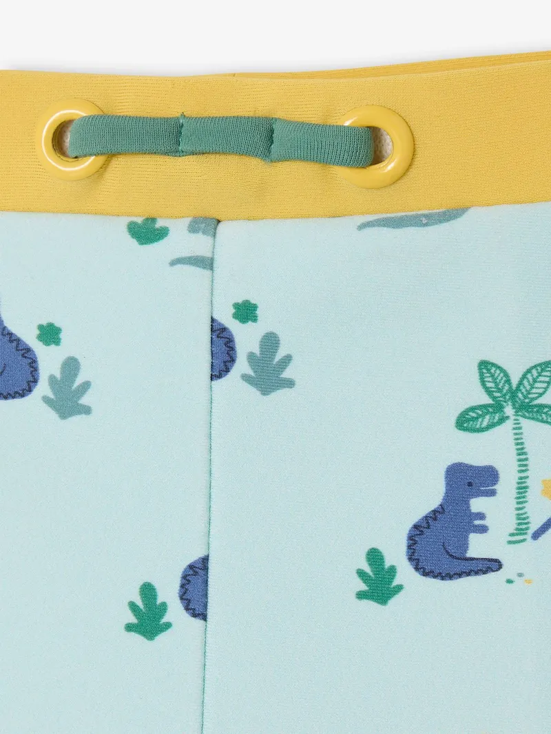 Vertbaudet Baby Badehose mit Dino-Motiv und Kontrast-Dehnbund, Türkis, – Produktbild 3 von 3