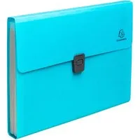 Exacompta Exacompta Fächermappe 25 x 33 cm "Pop'N Co" 13 Fächer, Recycling-PP, DIN A4, cyan – Produktbild 1 von 1