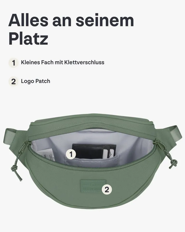 Johnny Urban Gürteltasche Ben Bauchtasche Damen Herren Wasserabweisend (1-tlg), Größenverstellbar, Wasserabweisend, Grün, – Produktbild 5 von 5