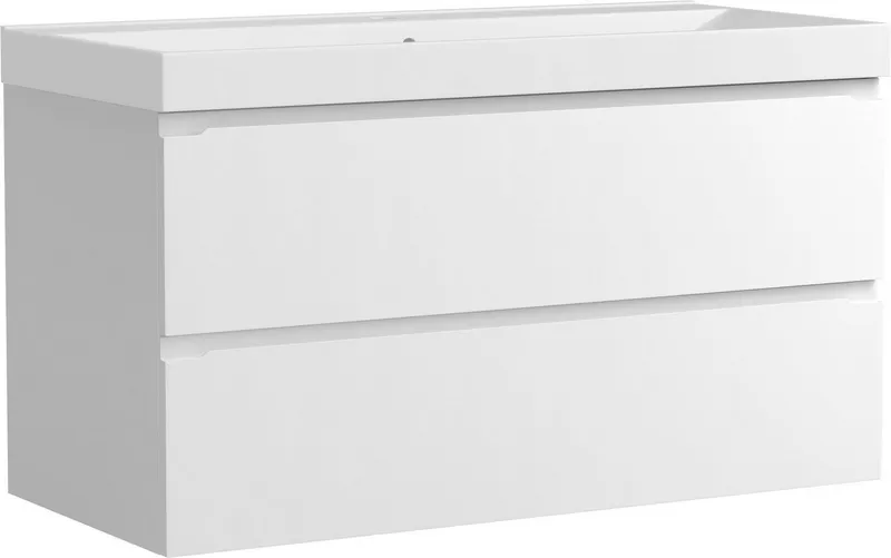 welltime Waschtisch CABO, Waschtisch, matt weiß, griffloses Design, Weiß, – Produktbild 4 von 8