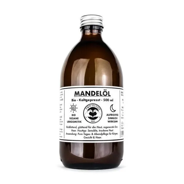 Two Hands BIO Two Hands BIO Mandelöl - Kaltgepresst - 500 ml – Produktbild 1 von 1