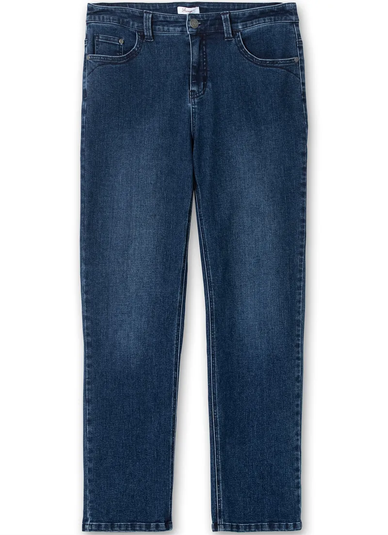 sheego Gerade Jeans dark blue denim, Dark blue denim, – Produktbild 2 von 2