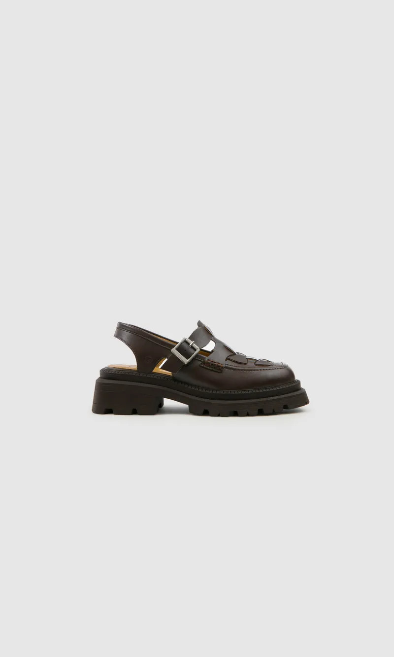 Prev Prev Damen vegan Sandalen Dorothy Plateau Brownie, Dunkelbraun, – Produktbild 1 von 2
