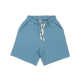 Walkiddy Kinder Shorts GOTS-zertifiziert aus Bio-Baumwolle, blau „Floral Night“ mit elastischem Bund & Kordelzug – Walkiddy, leichte Sommer-Shorts – Produktbild 1 von 1