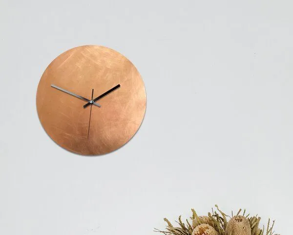 Calvill Calvill Lautlose Wanduhr aus reinem Kupfer – Produktbild 1 von 3