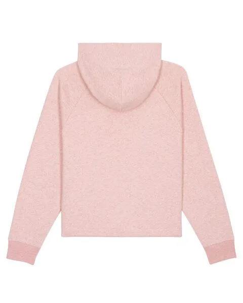 Human Family Human Family Kurzer Damen Hoodie "Invent - LIMITED", Rosa-meliert, – Produktbild 3 von 4