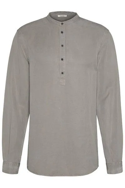 Wunderwerk Wunderwerk Herrenhemd ohne Kragen aus Lyocell (TENCEL) & Leinen, Beige (clay beige 240), – Produktbild 3 von 4