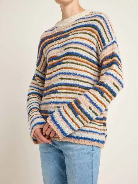 LANIUS LANIUS Streifenpullover aus Alpakawolle und Bio-Baumwolle, Multicolor stripe, – Produktbild 4 von 4