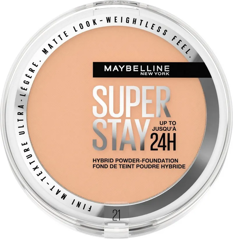 MAYBELLINE NEW YORK Foundation SUPER STAY HYBRID POWDER, mattes Finish mit Airbrush Effekt, dank leichter Pigmente, Beige, – Produktbild 5 von 8