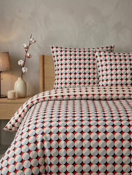 Nature by Adam Nature by Adam Bettwäsche 2tlg aus 100% Bio-Baumwolle - Made in Germany - Circles, Orange, – Produktbild 1 von 3