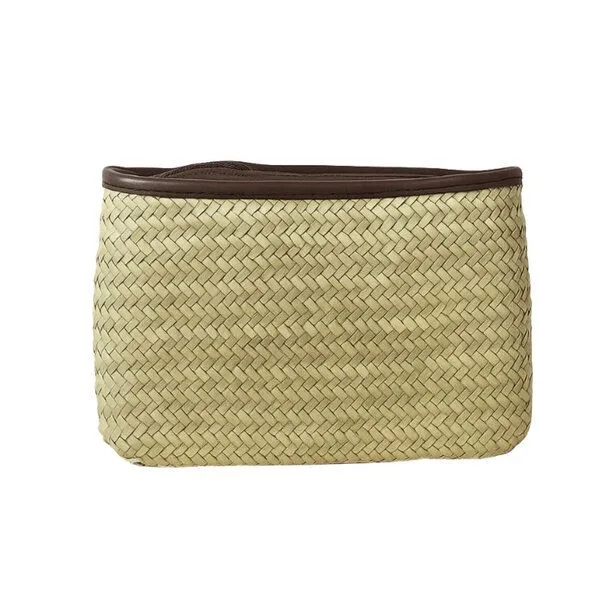 NATUREHOME NATUREHOME Kulturbeutel aus Schilfblatt - Nachhaltige Kosmetiktasche, Handgemacht, Naturmaterial, Reiseetui & Badezimmer-Organizer, 25 x 20 cm – Produktbild 1 von 3