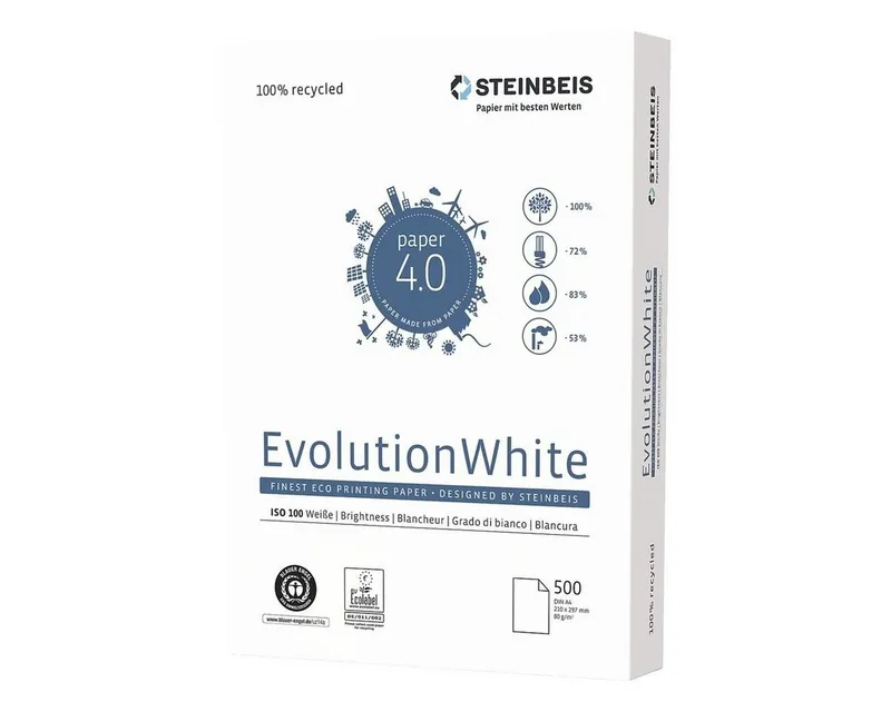 Steinbeis 500 Blatt Steinbeis Recycling-Kopierpapier "No.4, EvolutionWhite" DIN A4 – Produktbild 5 von 7