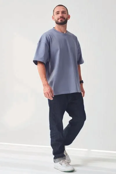 COREBASE COREBASE Oversized TShirt - Heavyweight - 300 g/m², Blue granite (blau), – Produktbild 4 von 8