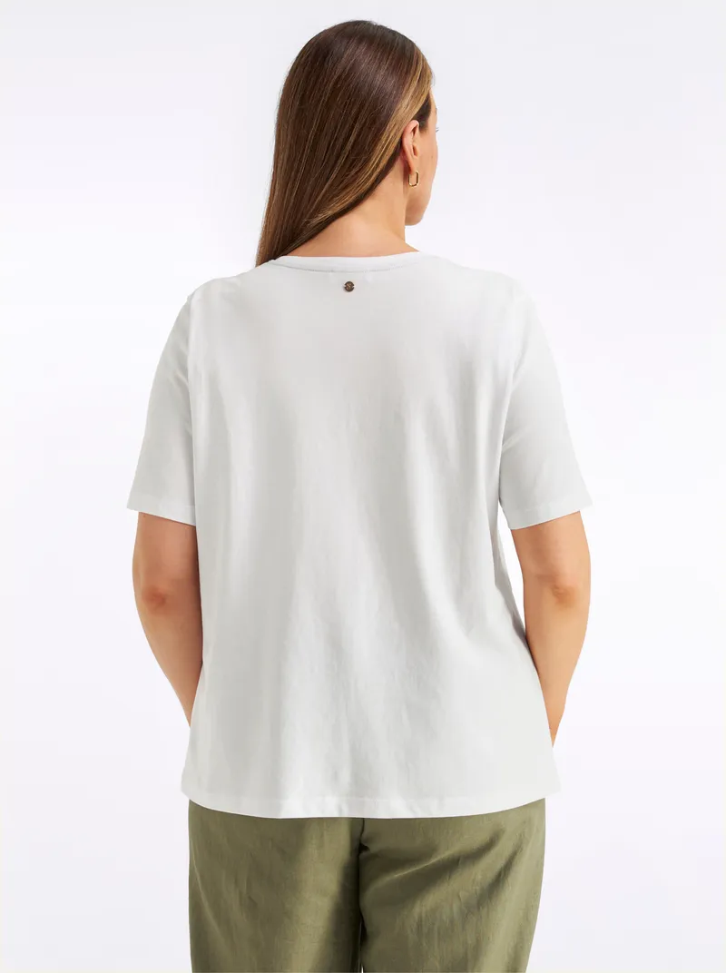 sheego V-Shirt ecru, Ecru, – Produktbild 2 von 2