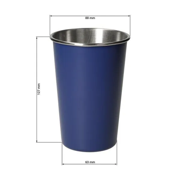 elasto elasto Edelstahl Becher 500 ml 'Metallo', Blau, – Produktbild 4 von 5