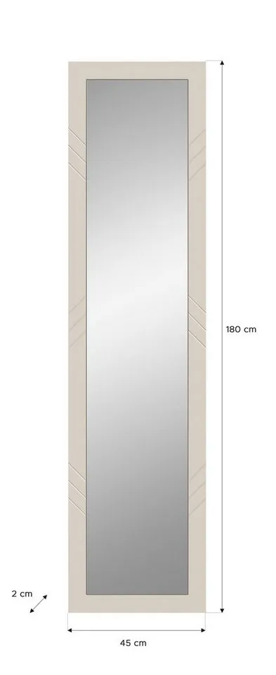 xonox.home Spiegel, Sandbeige Matt Retro Melamin 45x180x2 cm, Gelb, – Produktbild 4 von 4