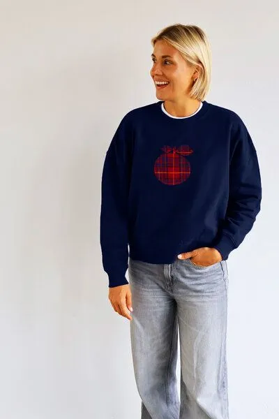 Kultgut Kultgut Artdesign - Biofair- Pulloversweater im Boxistyle / Scottish Apple, Dunkelblau, – Produktbild 3 von 3