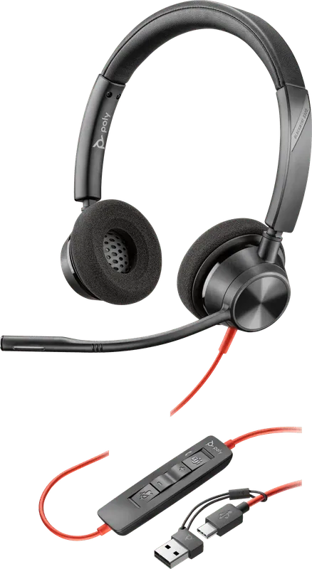 Poly Poly Blackwire 3320 MS Kabelgebundenes Office-Headset, Schwarz, – Produktbild 2 von 4