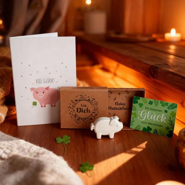 Ideenverlag Hamburg Ideenverlag Hamburg 6 „Glücksschweinchen“ Wunschboten mit Geschenkkarten – Produktbild 1 von 3