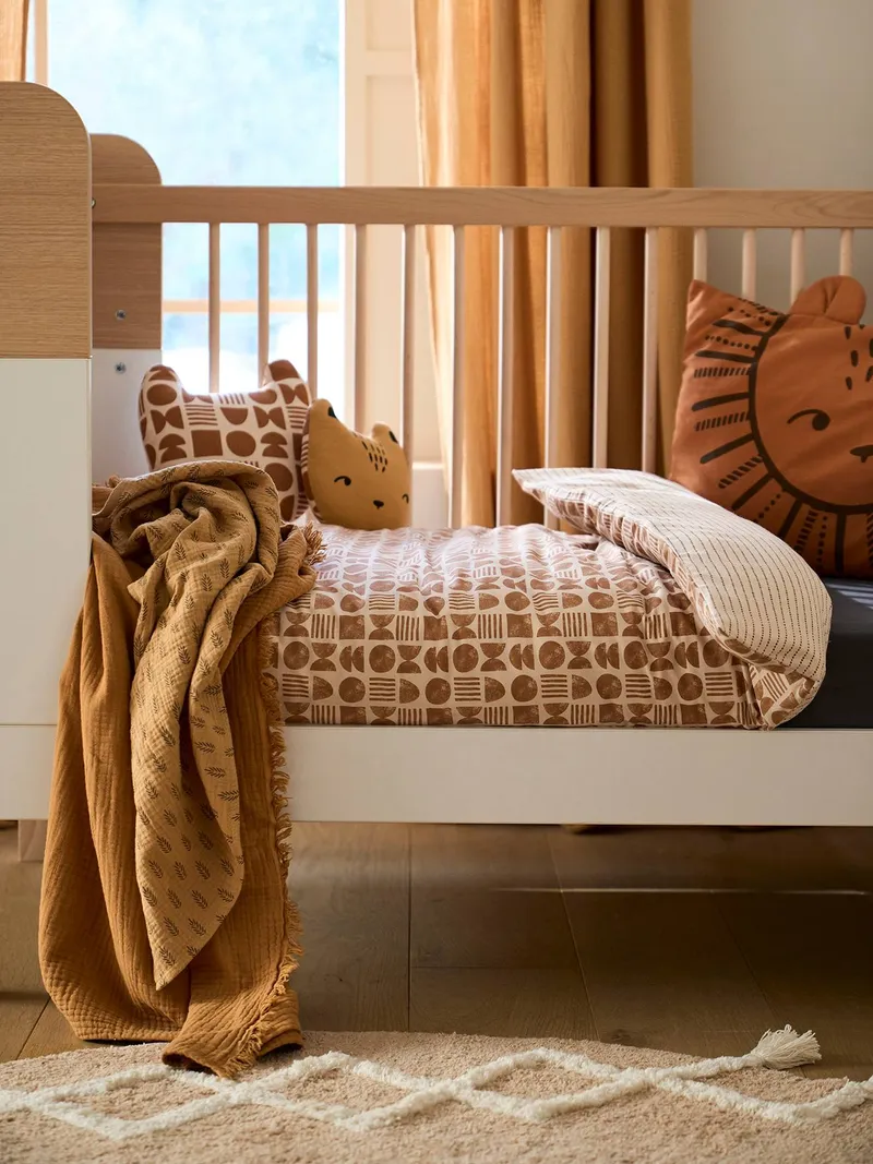 Vertbaudet Baby Bettbezug ohne Kissenbezug ETHNIC, Beige bedruckt, – Produktbild 2 von 3