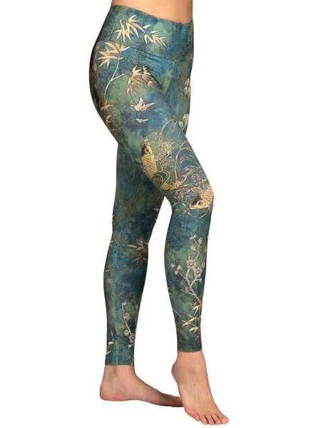 Magadi Magadi Yoga Leggings CAMO komfortables Stretchmaterial, eingearbeitete Tasche, Grün, – Produktbild 1 von 4