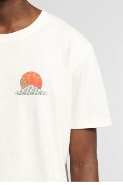 Kultgut Kultgut Artdesign - Shirt aus recycelter Biobaumwolle / Sun & Water, Natur, – Produktbild 3 von 4