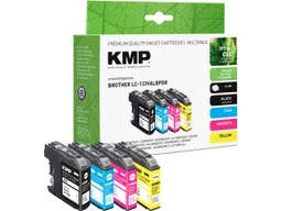 KMP KMP Tintenpatrone ersetzt Brother 4er Set LC123VALBP, schwarz, cyan, magenta, gelb – Produktbild 1 von 1