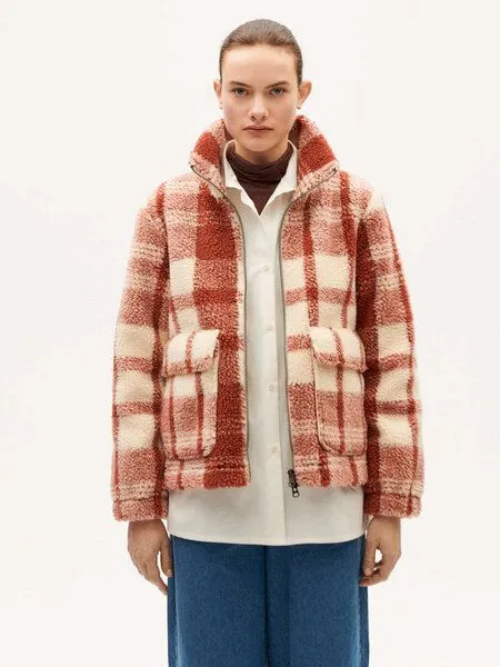 thinking mu thinking mu Damen Jacke - Picnic Checks Sophie Jacket, Rot, – Produktbild 2 von 4