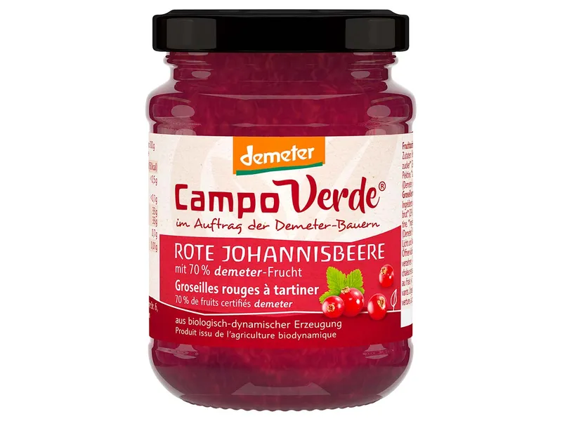 Campo Verde Campo Verde Fruchtaufstrich, rote Johannisbeere, 200 g – Produktbild 1 von 1