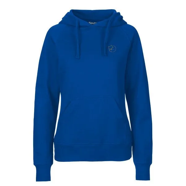 HANDGEDRUCKT HANDGEDRUCKT "Schlummerfuchs" Frauen Hoody Neutral, Royalblau, – Produktbild 2 von 4