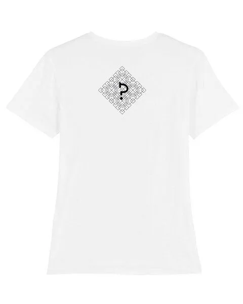 Human Family Human Family Bio Herren V-Neck T-Shirt "Geometric Questionmark" in 3 Farben, Weiss, – Produktbild 2 von 4