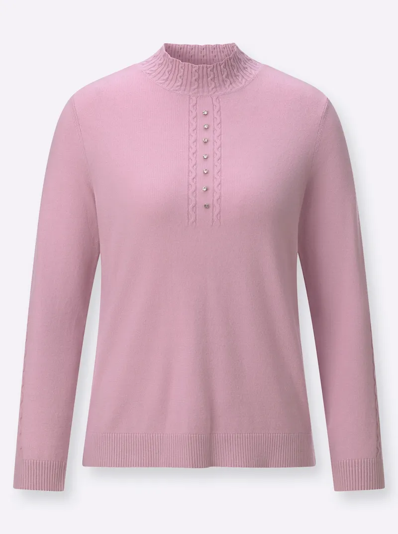 Witt Stehkragenpullover rosé, Rosé, – Produktbild 2 von 2