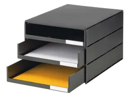 styro Styroval pro Box mit 3 Schubladen offen,  oeko-schwarz – Produktbild 1 von 1