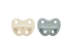 HEVEA 2er-Pack Schnuller Milky White & Gorgeous Grey ab 3 Monate, Naturkautschuk, Stern & Mond + – Produktbild 1 von 1
