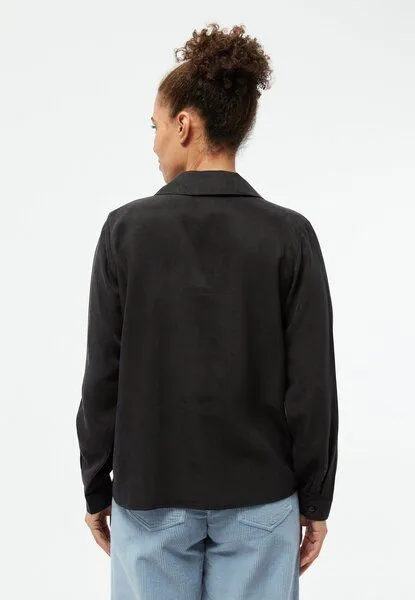 Givn Berlin Givn Berlin Bluse GBZORA aus TENCEL mit Reverskragen, Black (tencel), – Produktbild 4 von 4
