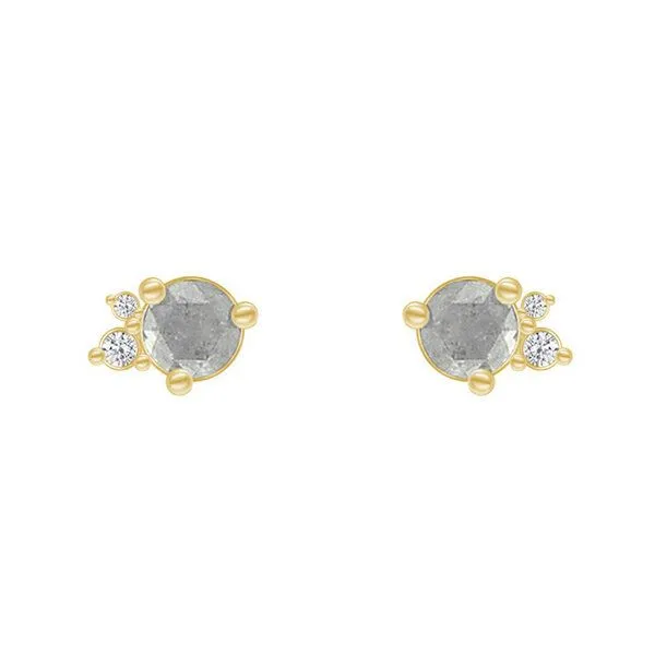 Eppi Eppi Goldohrringe mit Salt´n´Pepper Diamanten Meave, Gelb, – Produktbild 1 von 4