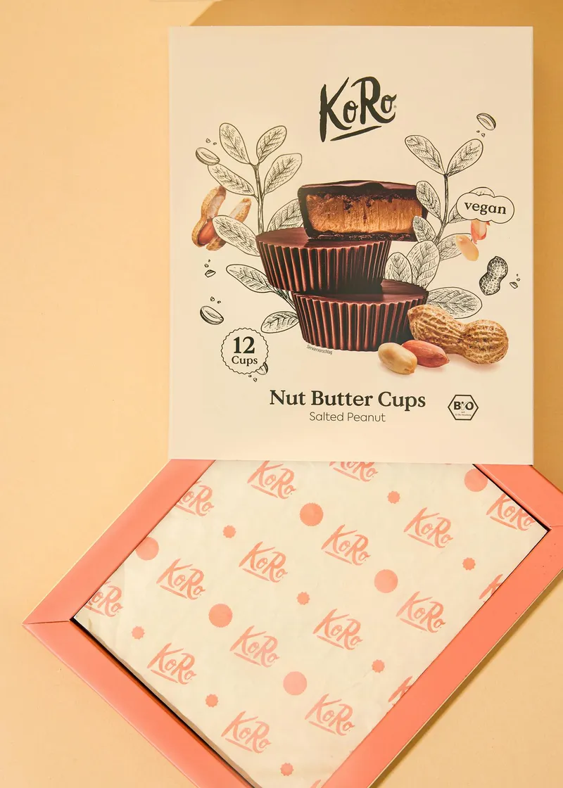 KoRo Geschenkbox Bio Nut Butter Cups Salted Peanut | 12 x 13 g – Produktbild 2 von 4