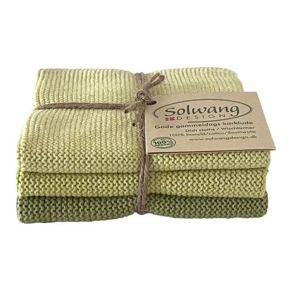 Solwang Design Solwang Design 3er-Set Spültücher aus 100% Biobaumwolle, Pistachio kombi, – Produktbild 1 von 2