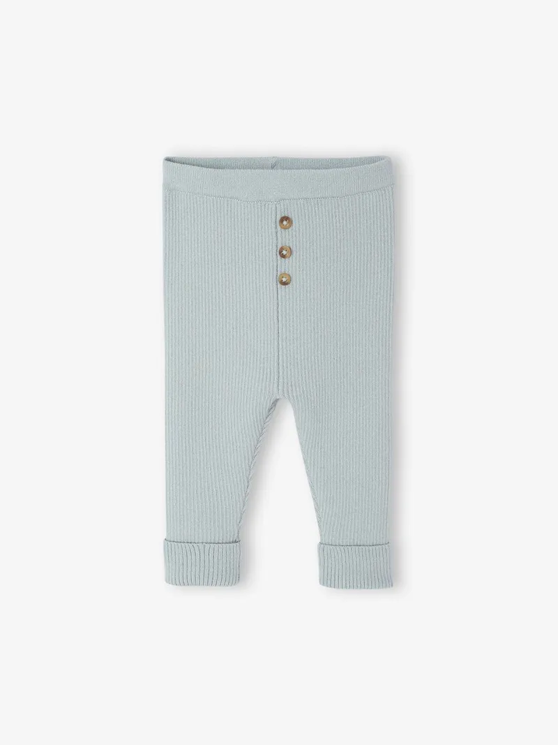 Vertbaudet Mitwachsende Baby Strickleggings, Aqua, – Produktbild 1 von 2